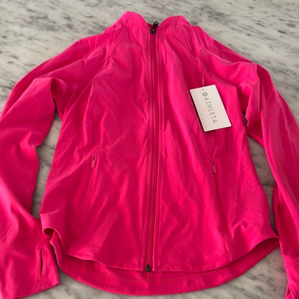 Athleta Pink Utility Jacket with Stand-Up Collar